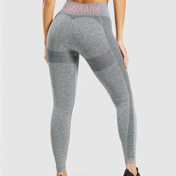 Gymshark Pants - Gymshark Flex High Waisted Leggings Charcoal Marle and BLUE